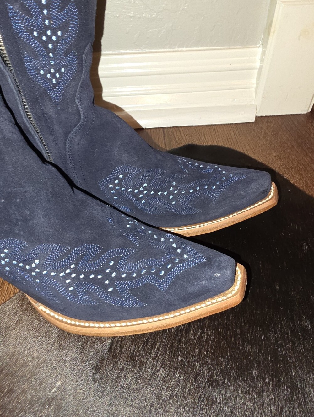 Old Gringo Blue Suede Tall Jager Boots, Women's 7.5 (Fit Like Mayra's) - Picture 9 of 16
